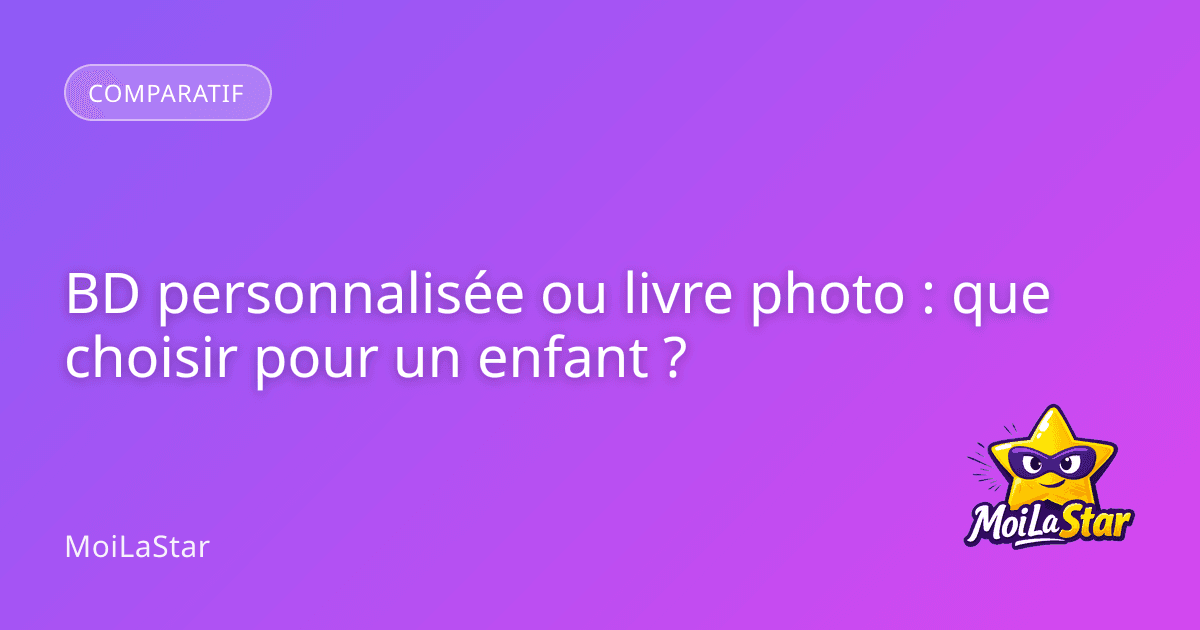 Un enfant assis dans un fauteuil lisant une bande dessinée colorée avec enthousiasme, à côté d'un album photo classique ouvert.