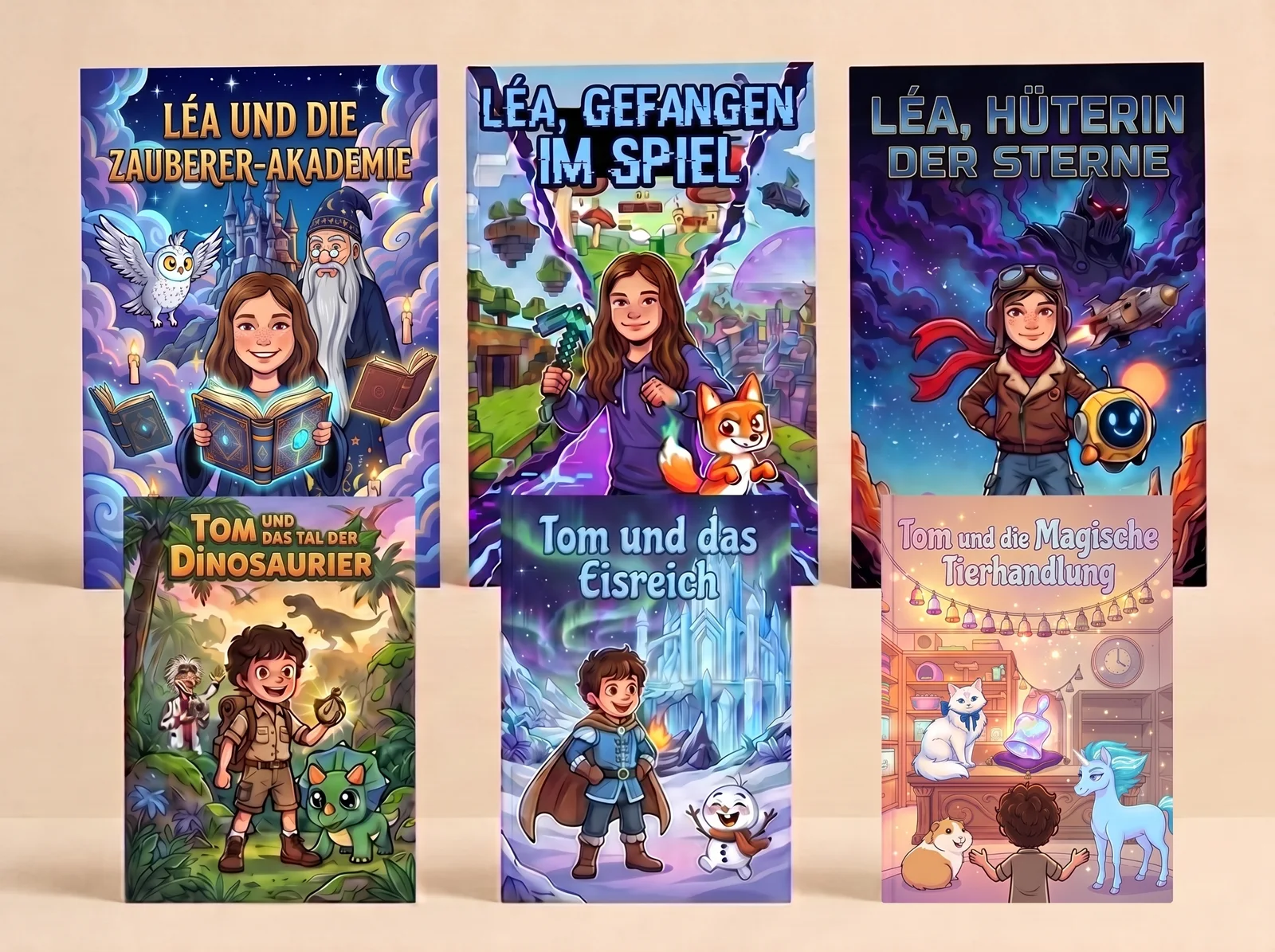 Die Sammlung personalisierter Comics im Regal