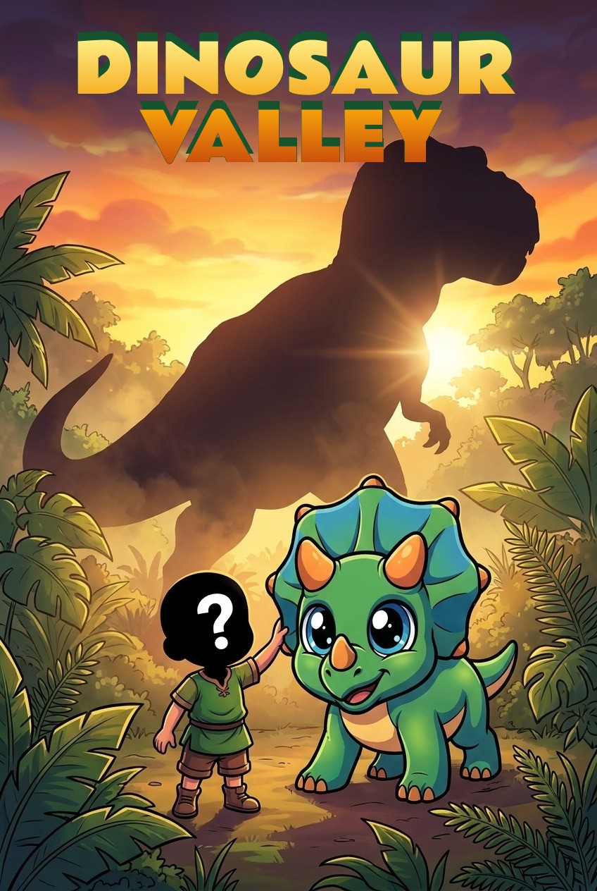 Cover of the personalised comic “Dinosaur Valley”